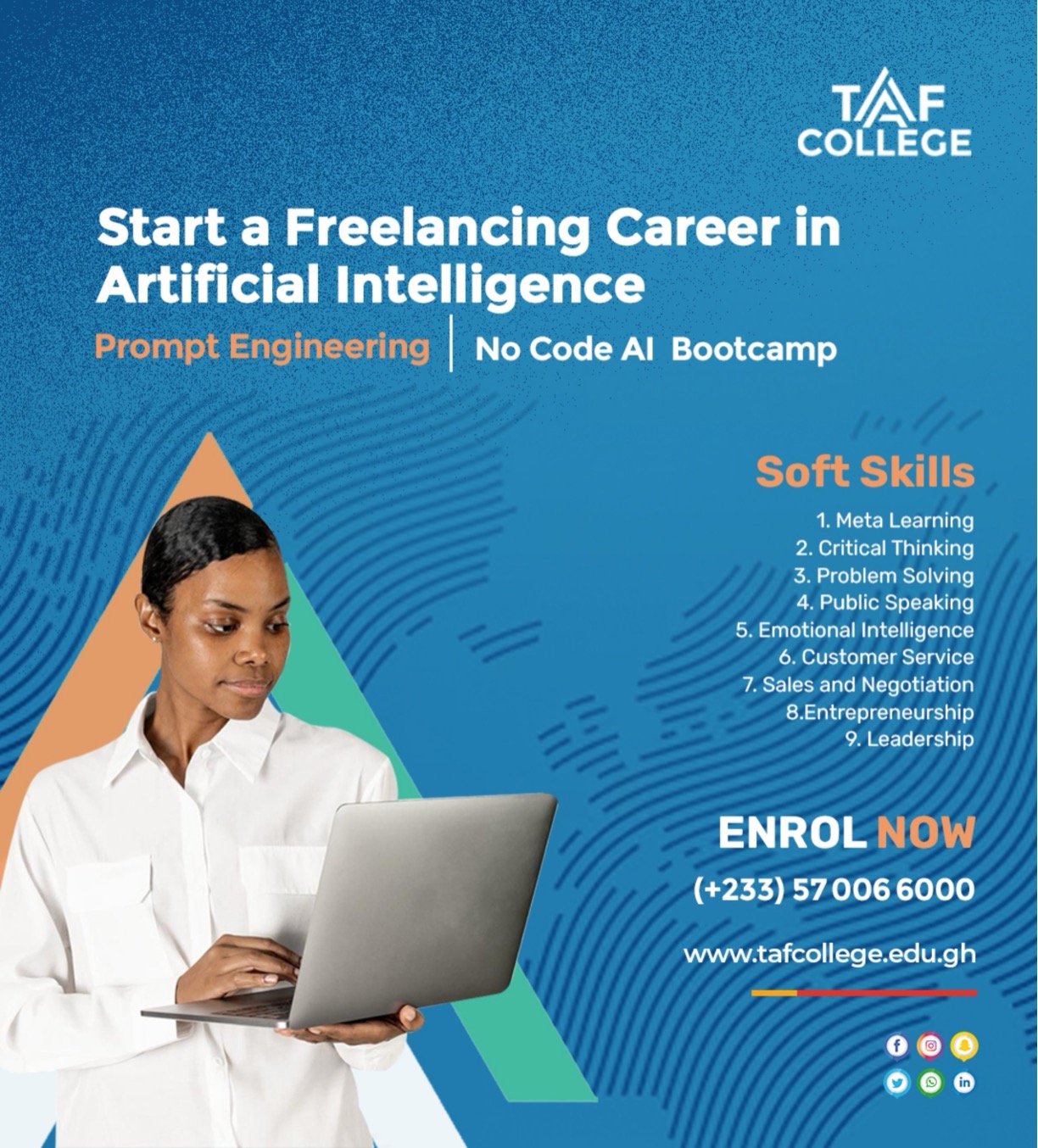 Artificial Intelligence freelancing career flyer