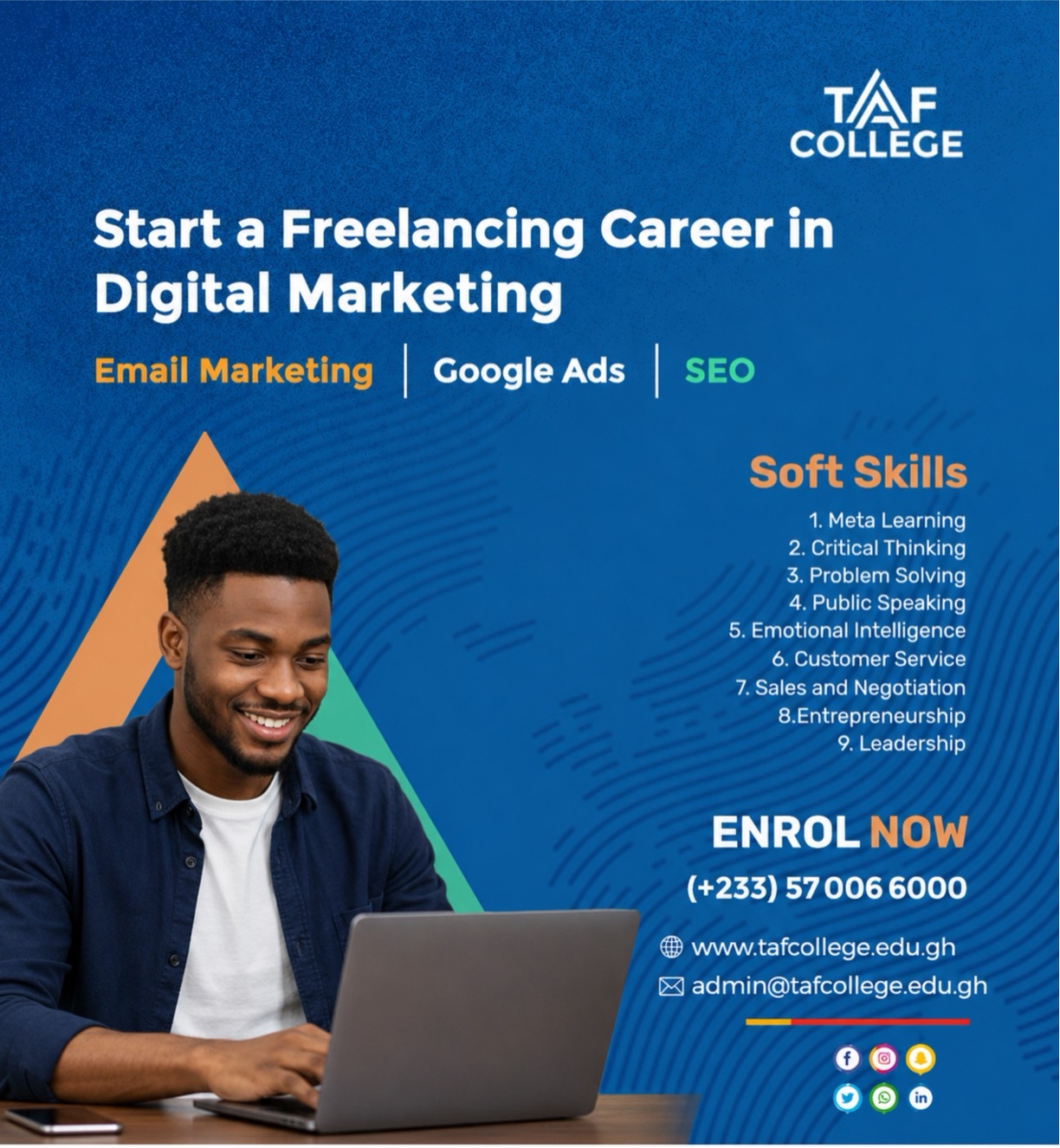 Digital Marketing freelancing career flyer