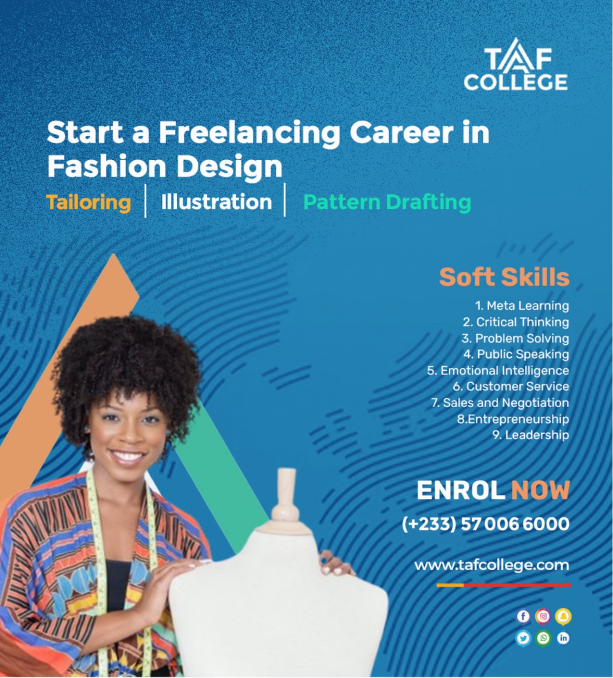 Fashion Design freelancing career flyer